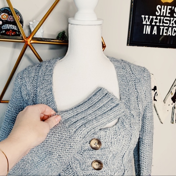 Anthro Kenji alpaca wool Knit gray sweater H1321 - Picture 3 of 9